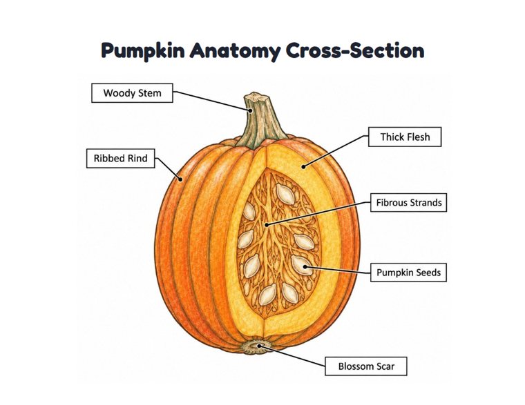 Pumpkin Anatomy Cross-Section worksheet (Hard, Grades 3–4)