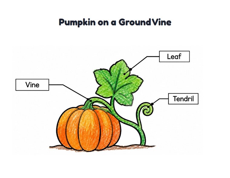 Pumpkin on a Ground Vine worksheet (Easy, Pre-K–K)