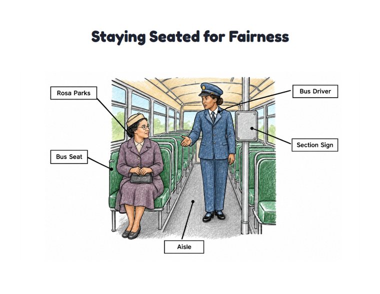 Staying Seated for Fairness worksheet (Medium, Grades 1–2)