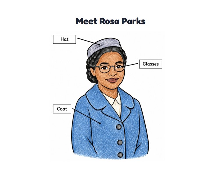 Meet Rosa Parks worksheet (Easy, Pre-K–K)