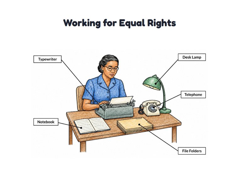 Working for Equal Rights worksheet (Medium, Grades 1–2)