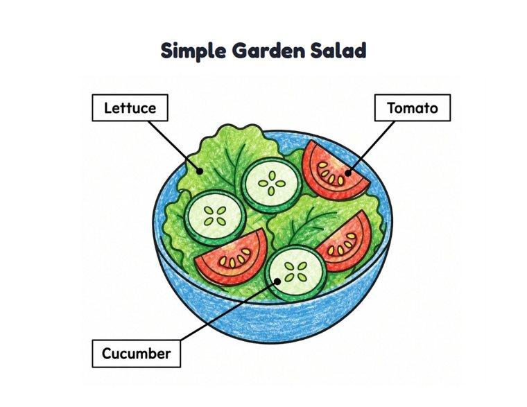 Simple Garden Salad worksheet (Easy, Pre-K–K)