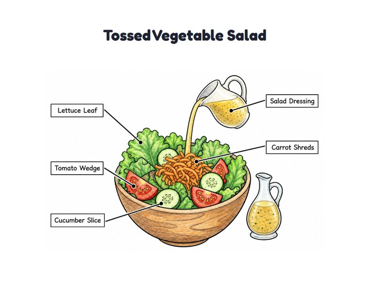 Tossed Vegetable Salad worksheet (Medium, Grades 1–2)
