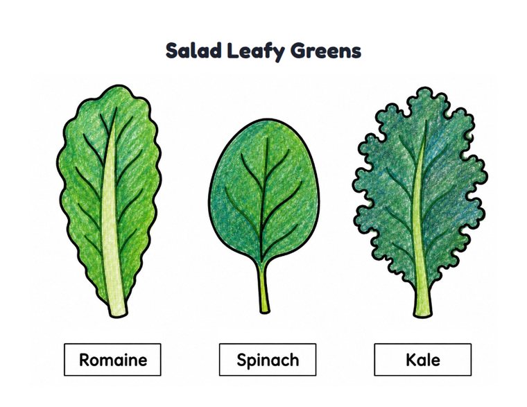 Salad Leafy Greens worksheet (Easy, Pre-K–K)
