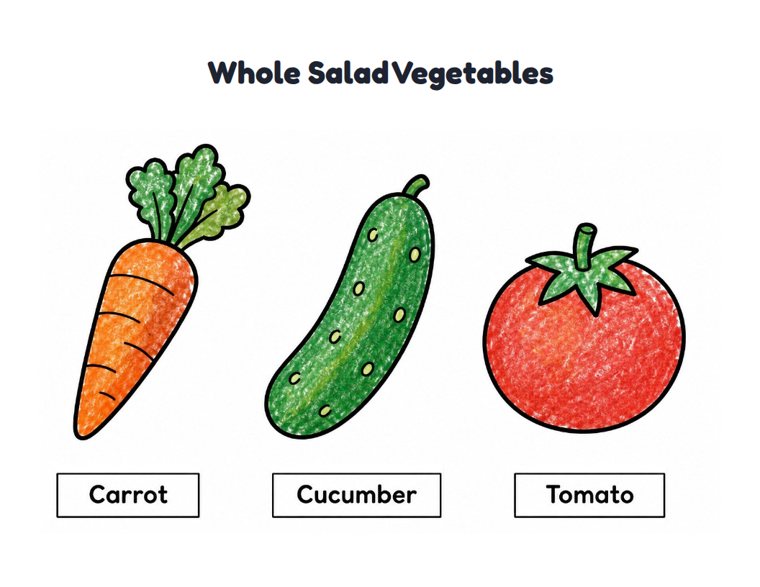 Whole Salad Vegetables worksheet (Easy, Pre-K–K)