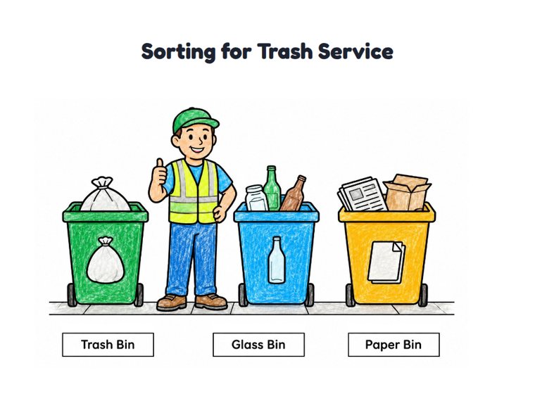 Sorting for Trash Service worksheet (Easy, Pre-K–K)