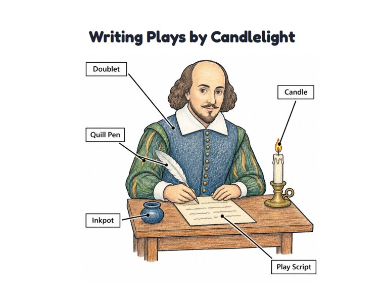 Writing Plays by Candlelight worksheet (Medium, Grades 1–2)