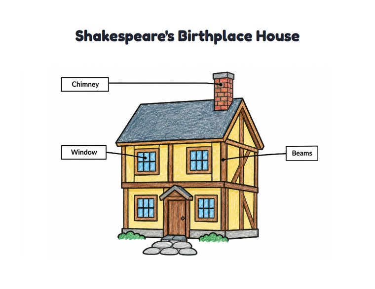 Shakespeare's Birthplace House worksheet (Easy, Pre-K–K)