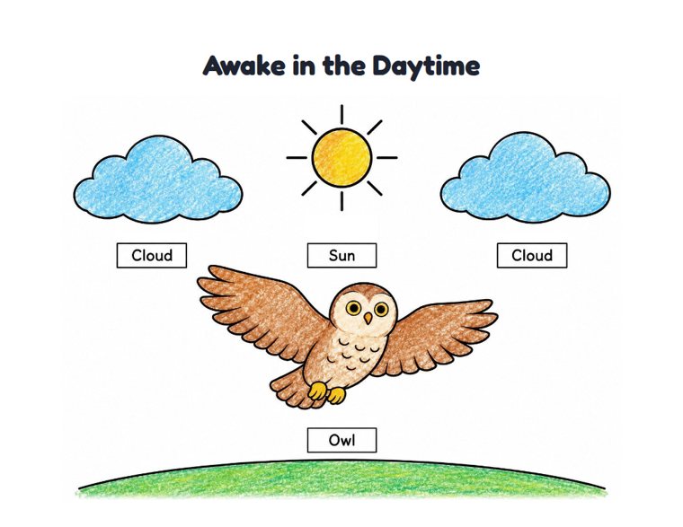 Awake in the Daytime worksheet (Easy, Pre-K–K)