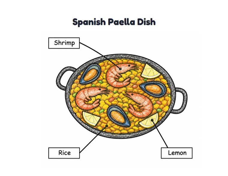 Spanish Paella Dish worksheet (Easy, Pre-K–K)