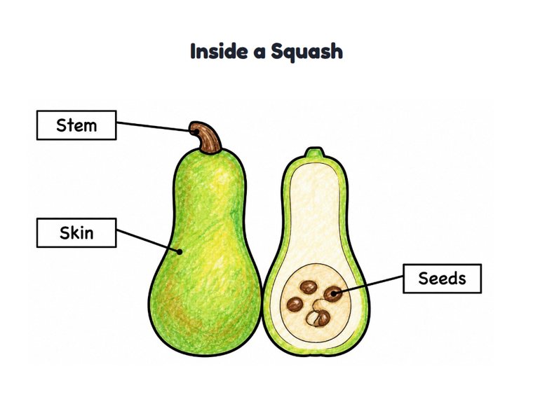 Inside a Squash worksheet (Easy, Pre-K–K)