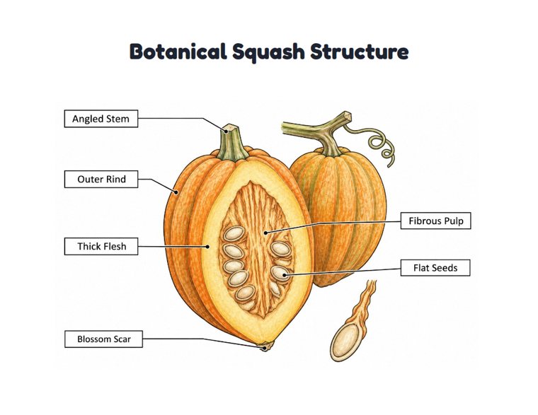 Botanical Squash Structure worksheet (Hard, Grades 3–4)