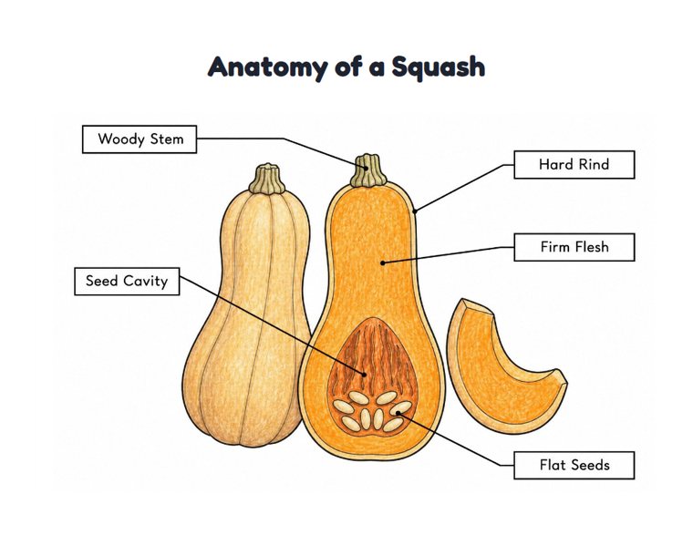 Anatomy of a Squash worksheet (Medium, Grades 1–2)