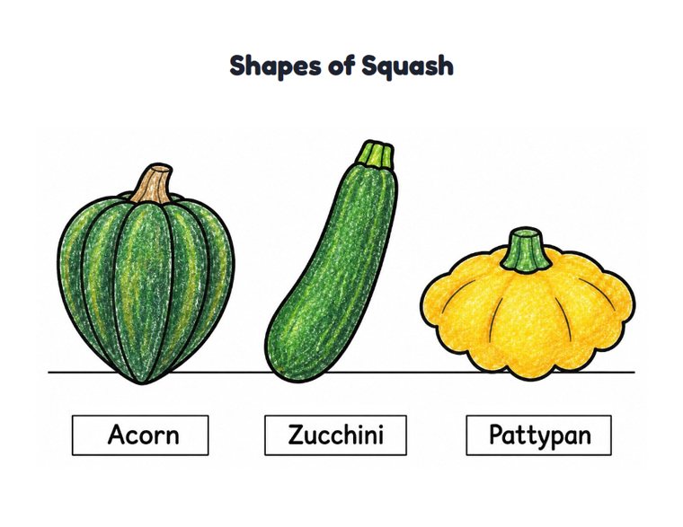 Shapes of Squash worksheet (Easy, Pre-K–K)