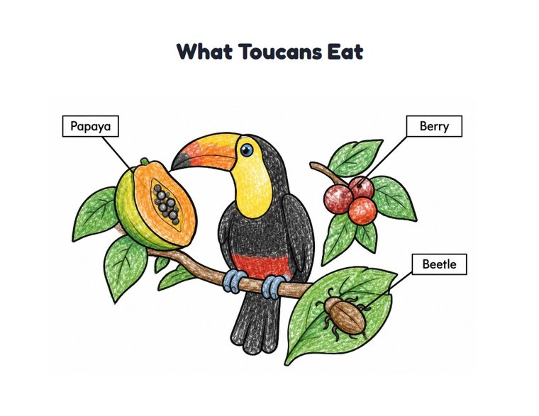 What Toucans Eat worksheet (Easy, Pre-K–K)
