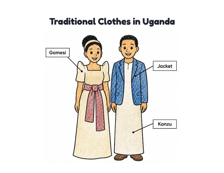 Traditional Clothes in Uganda worksheet (Easy, Pre-K–K)