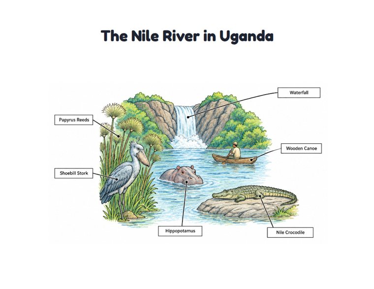 The Nile River in Uganda worksheet (Hard, Grades 3–4)