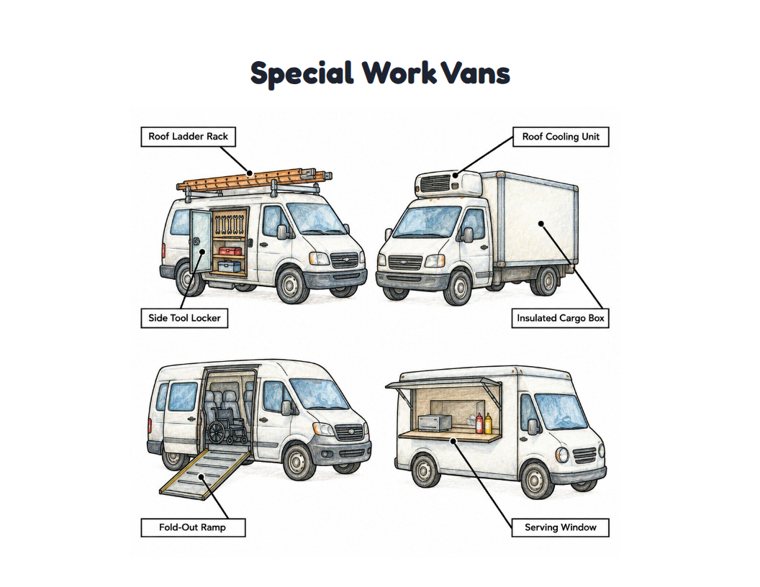 Special Work Vans worksheet (Hard, Grades 3–4)