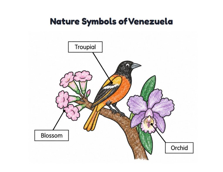Nature Symbols of Venezuela worksheet (Easy, Pre-K–K)