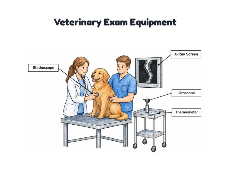 Veterinary Exam Equipment worksheet (Medium, Grades 1–2)