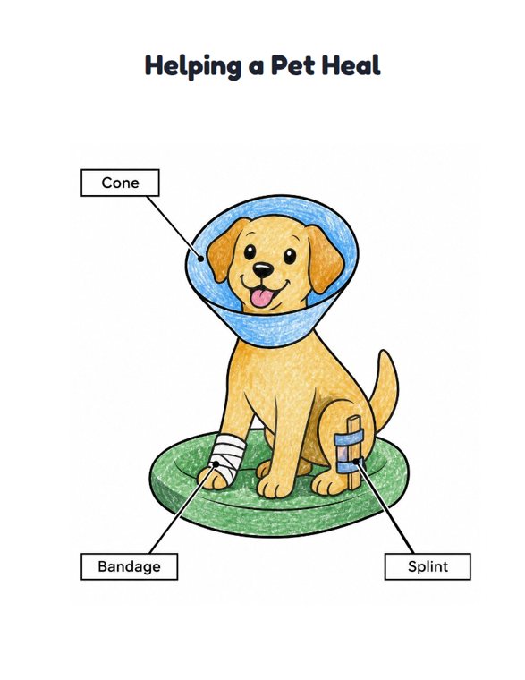 Helping a Pet Heal worksheet (Easy, Pre-K–K)