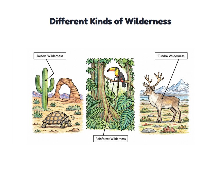 Different Kinds of Wilderness worksheet (Medium, Grades 1–2)