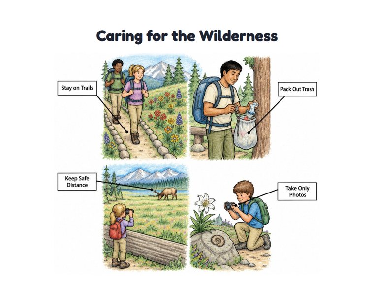 Caring for the Wilderness worksheet (Hard, Grades 3–4)