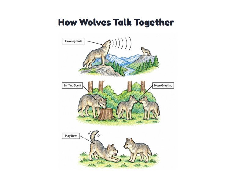 How Wolves Talk Together worksheet (Medium, Grades 1–2)