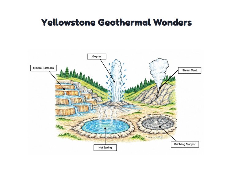 Yellowstone Geothermal Wonders worksheet (Medium, Grades 1–2)